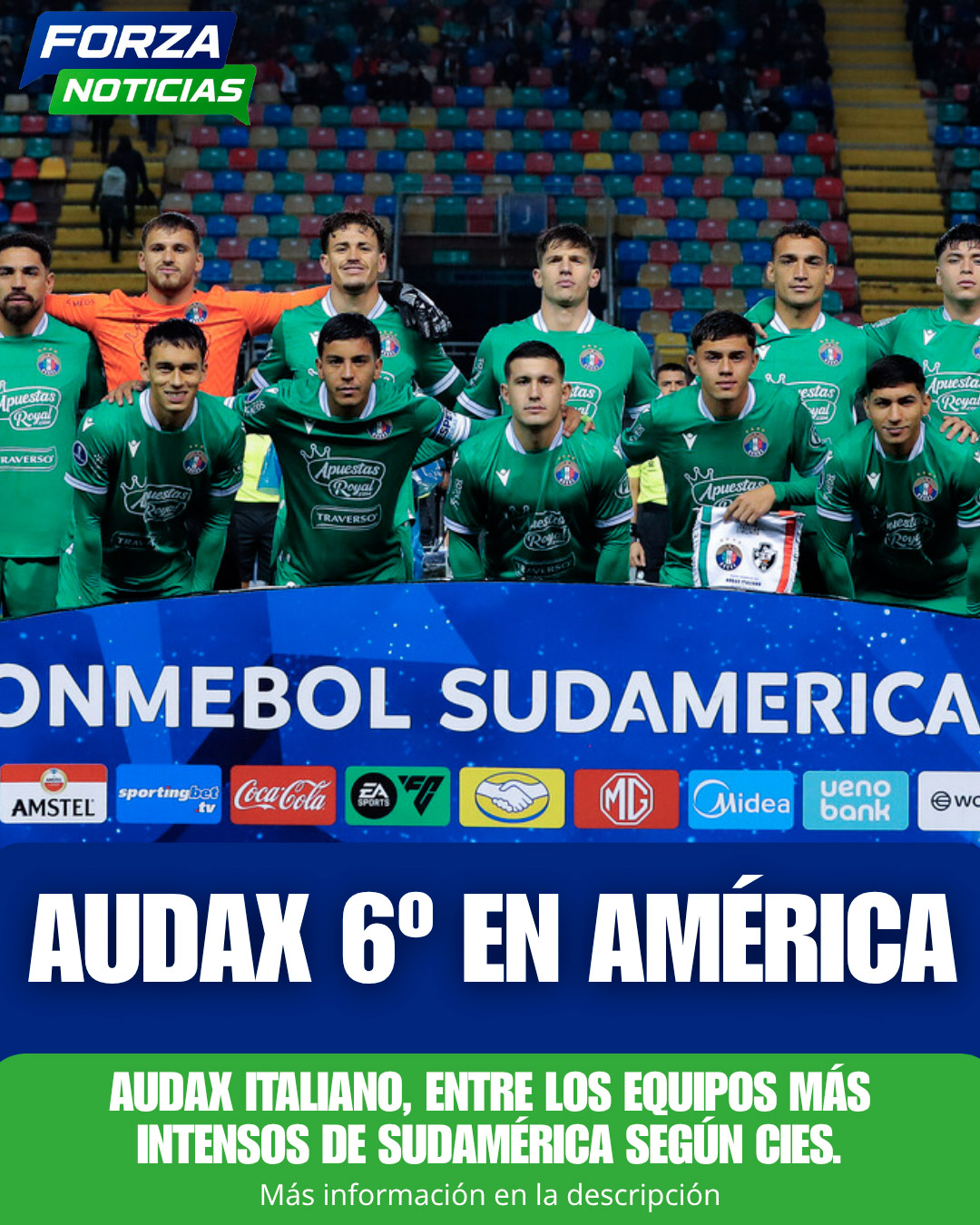 AUDAX ITALIANO, ENTRE LOS EQUIPOS MÁS INTENSOS DE SUDAMÉRICA SEGÚN CIES