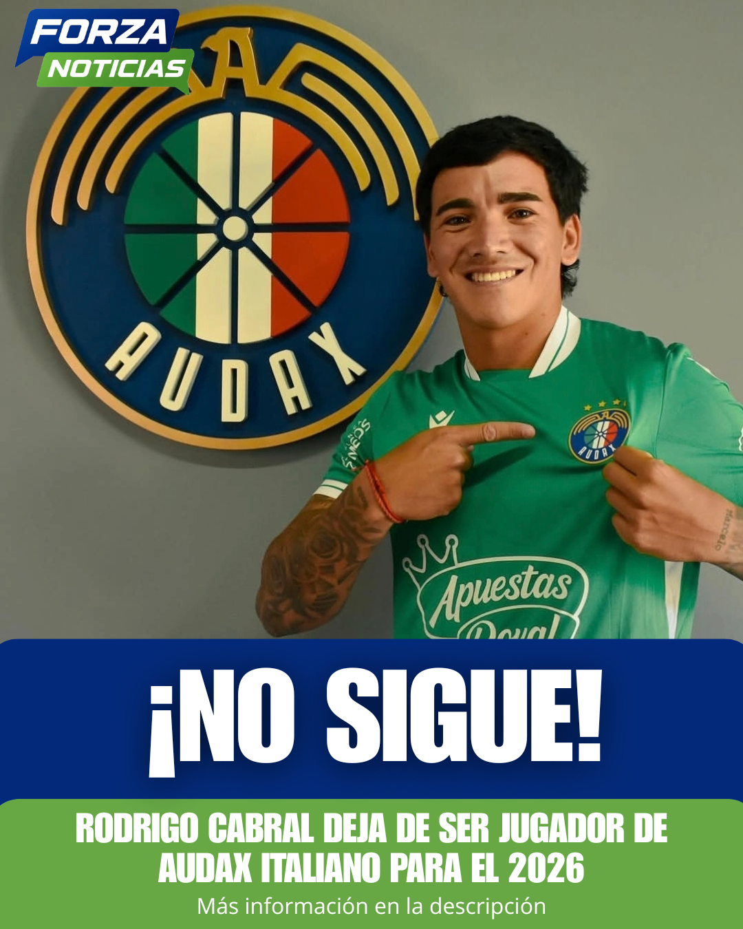 Rodrigo Cabral dejará Audax Italiano para la segunda rueda