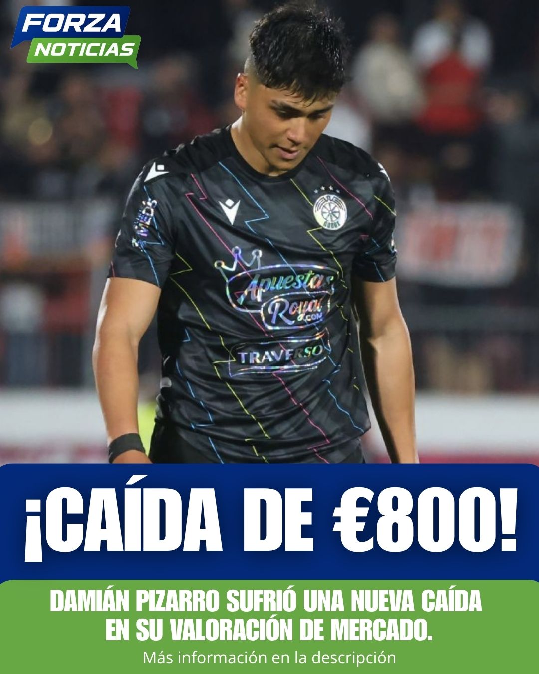DAMIÁN PIZARRO SUFRE UNA NUEVA CAÍDA EN SU VALOR DE MERCADO MIENTRAS BUSCA RECUPERAR CONTINUIDAD EN AUDAX