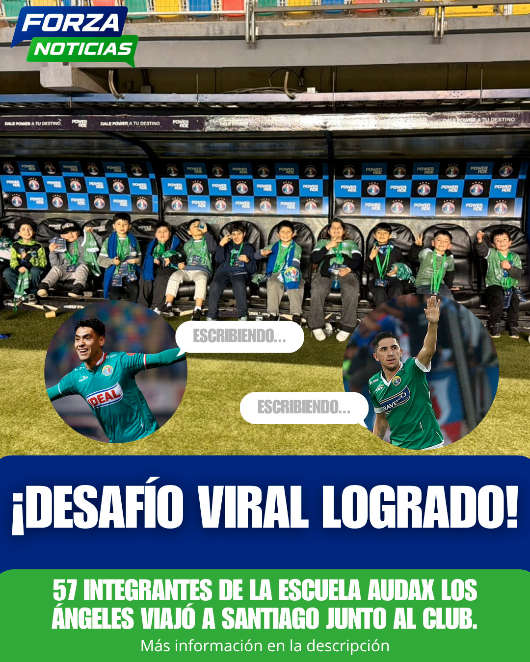 Del desafío viral al estadio: el sueño de un niño de Audax Los Ángeles terminó llevando a 57 personas a La Florida