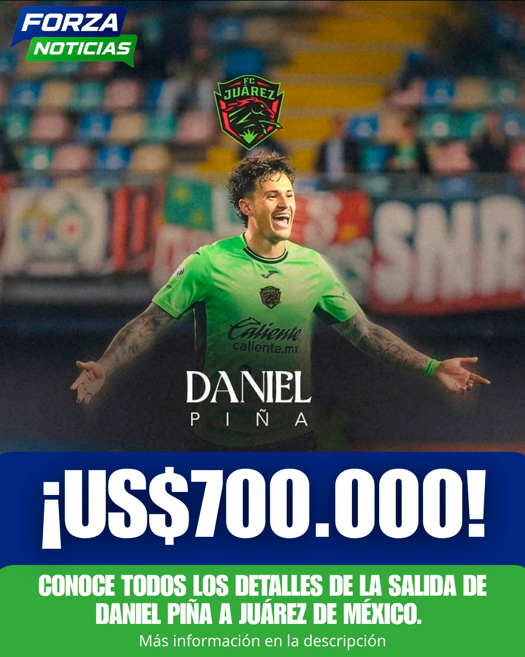 DANIEL PIÑA DEJA AUDAX ITALIANO Y PARTE A FC JUÁREZ: AUDAX MANTIENE EL 50% DE SUS DERECHOS